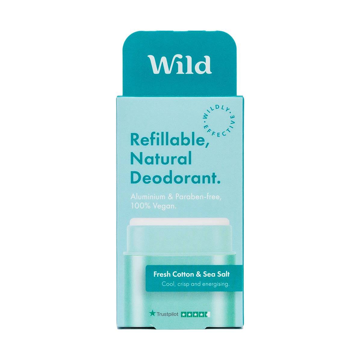 Wild - Natural Deodorant Starter Pack - Aqua - Fresh Cotton & Sea S...