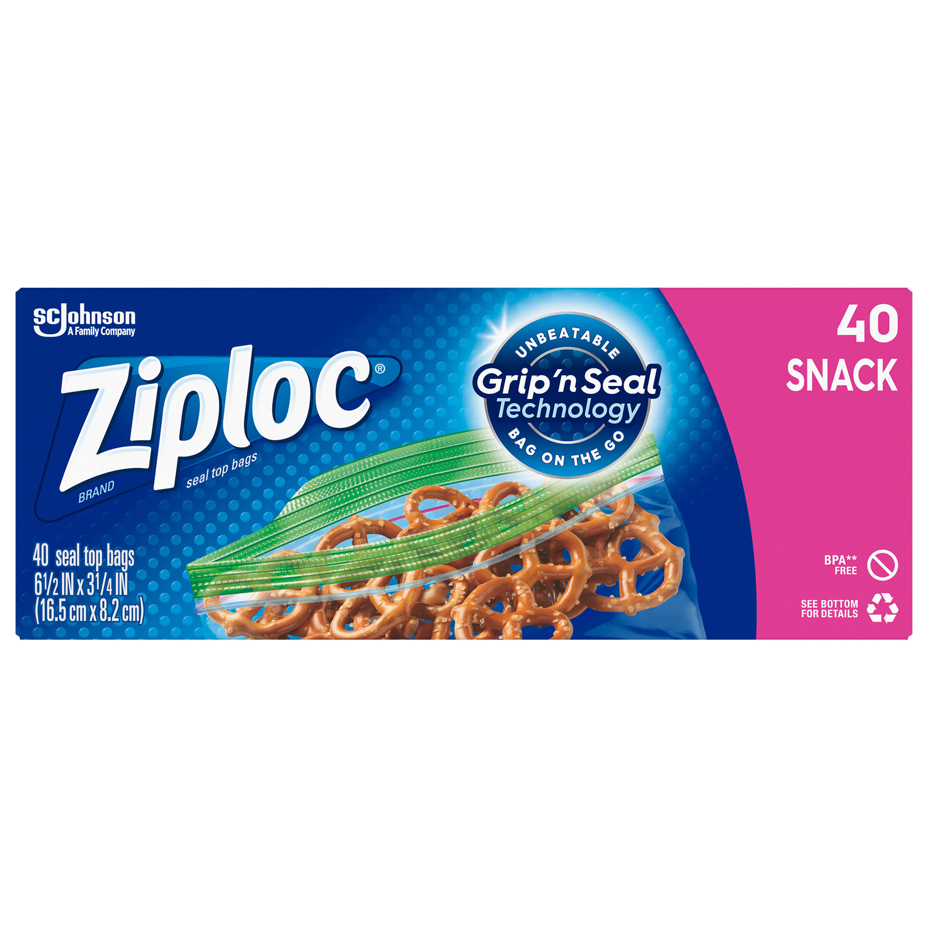 Ziploc Snack Bag With Open Tabs - 40 Snack