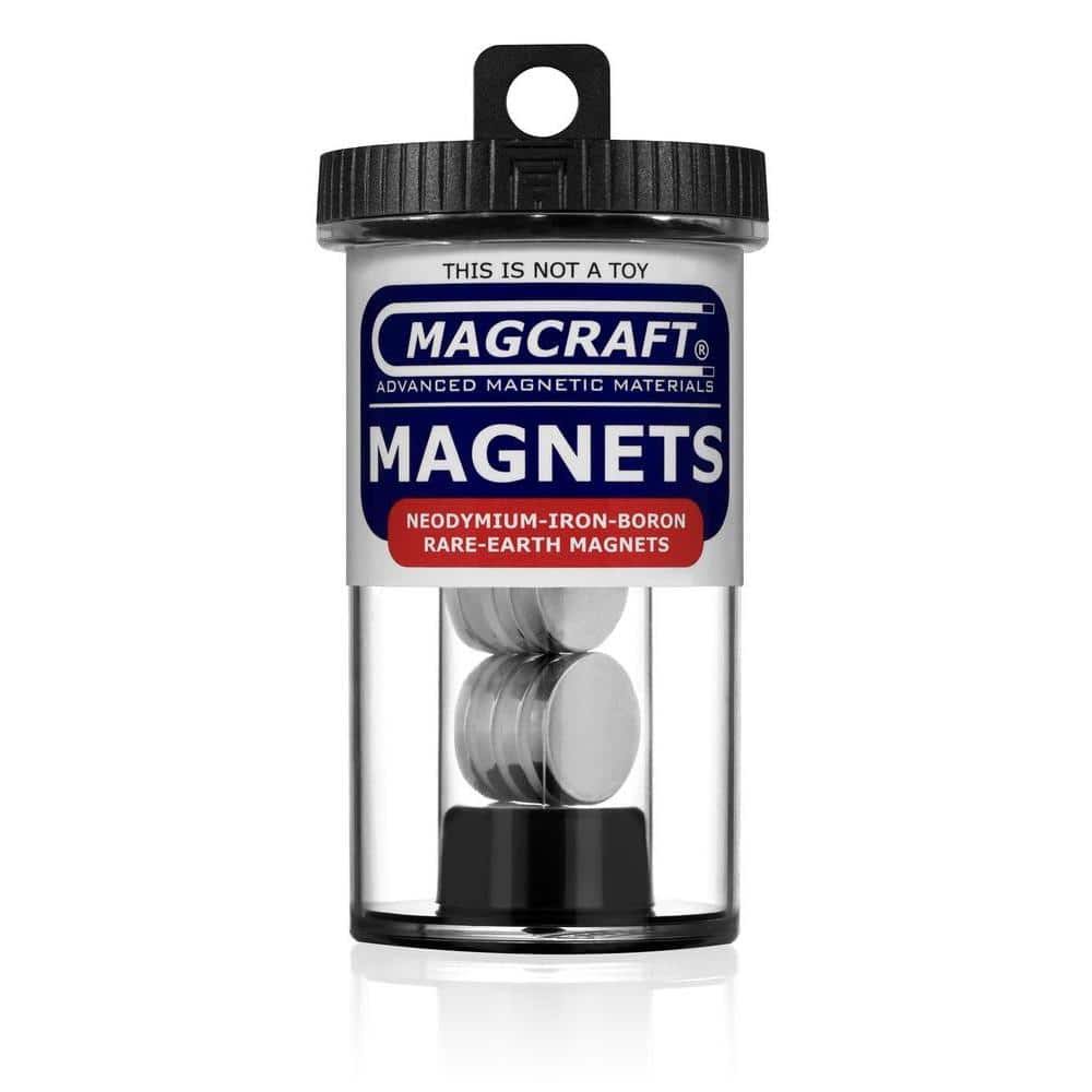 Magcraft Nsn0674 - Rare Earth Disc Magnets, 0.625 in. Diameter x 0.125 in. Thick, 8-Count