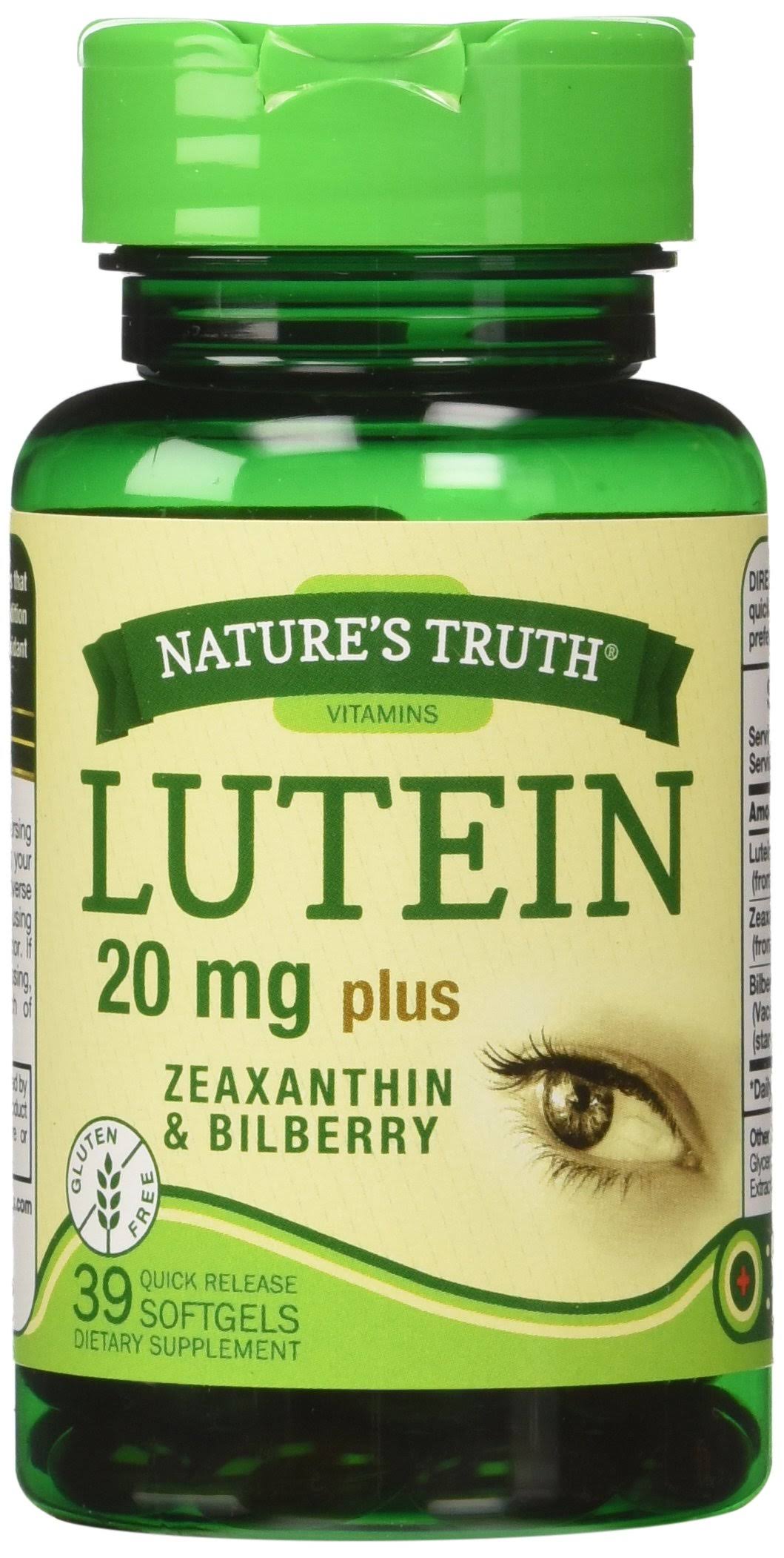 Nature's Truth Lutein Dietary Supplement - 20mg, 39 Softgels
