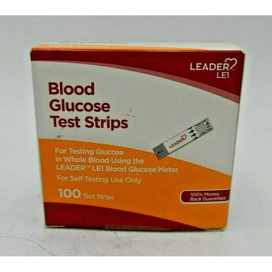 Leader LE1 Glucose Blood Test Strips, 2x50 100ct 096295129175S1304
