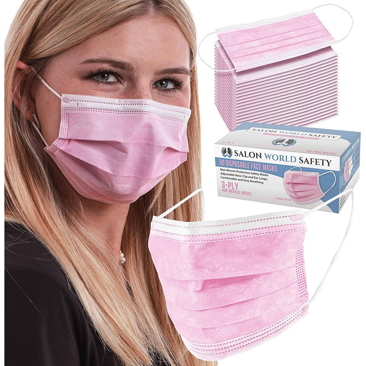 Sealed Dispenser Box of 50 Face Masks Breathable Disposable 3-Ply