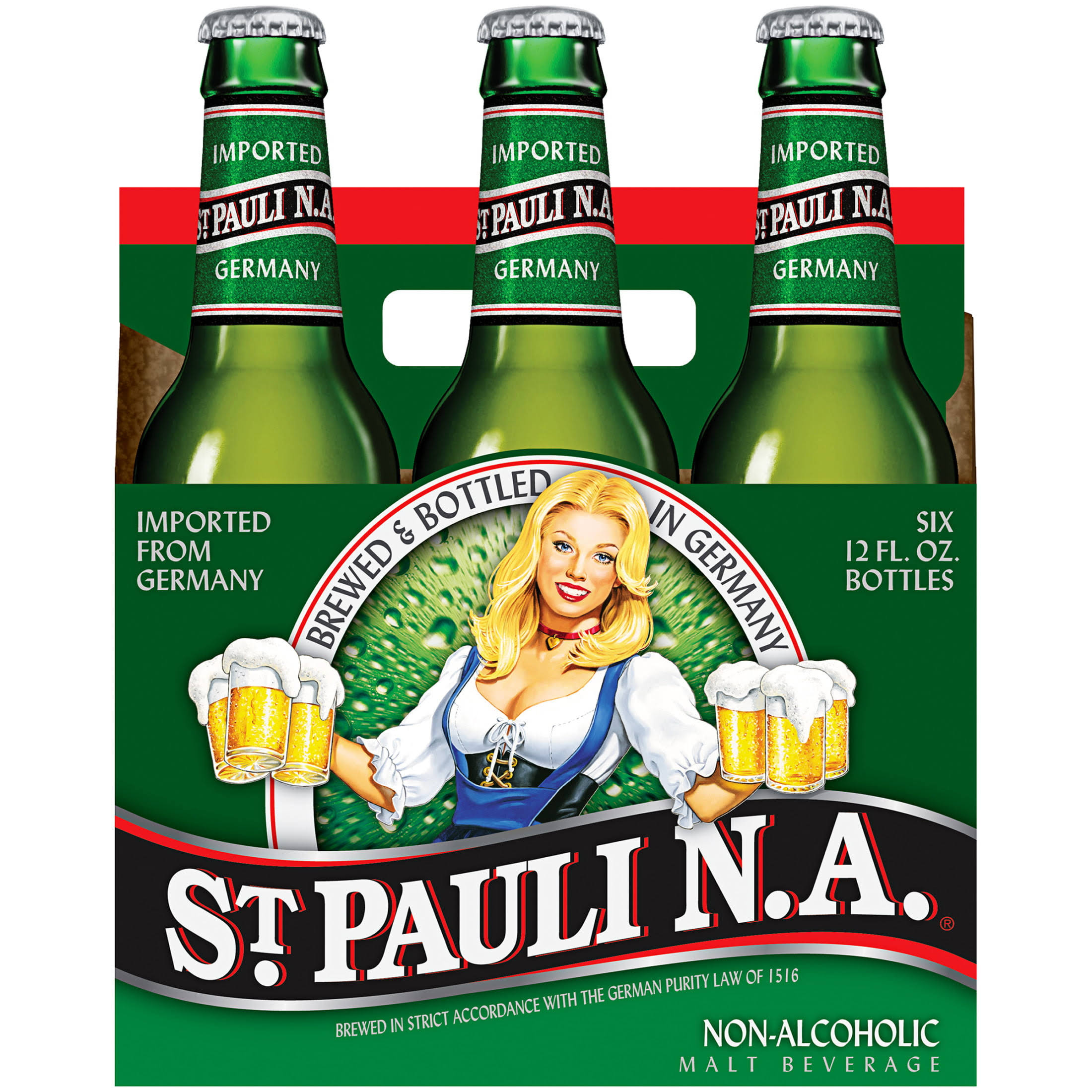 ST Pauli German Non-Alcoholic Beer 6 Bottlles