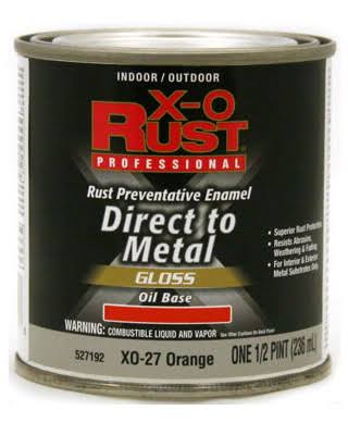 True Value X-O Rust Professional Oil Enamel - XO-27 Orange, 1/2pt