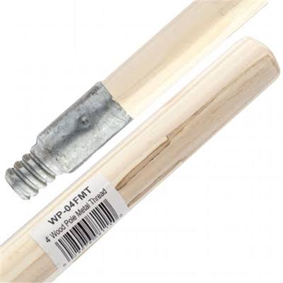 Quali Tech Manufacturing WP-04FMT 4' Wood Extension Pole With Reinforced Metal Thread