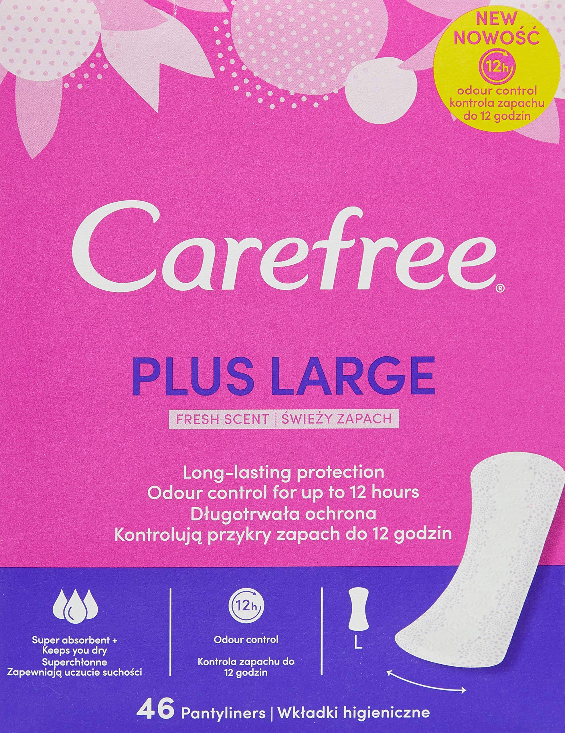 Carefree Pantyliners - Fresh Scent, Plus Large, 46pk