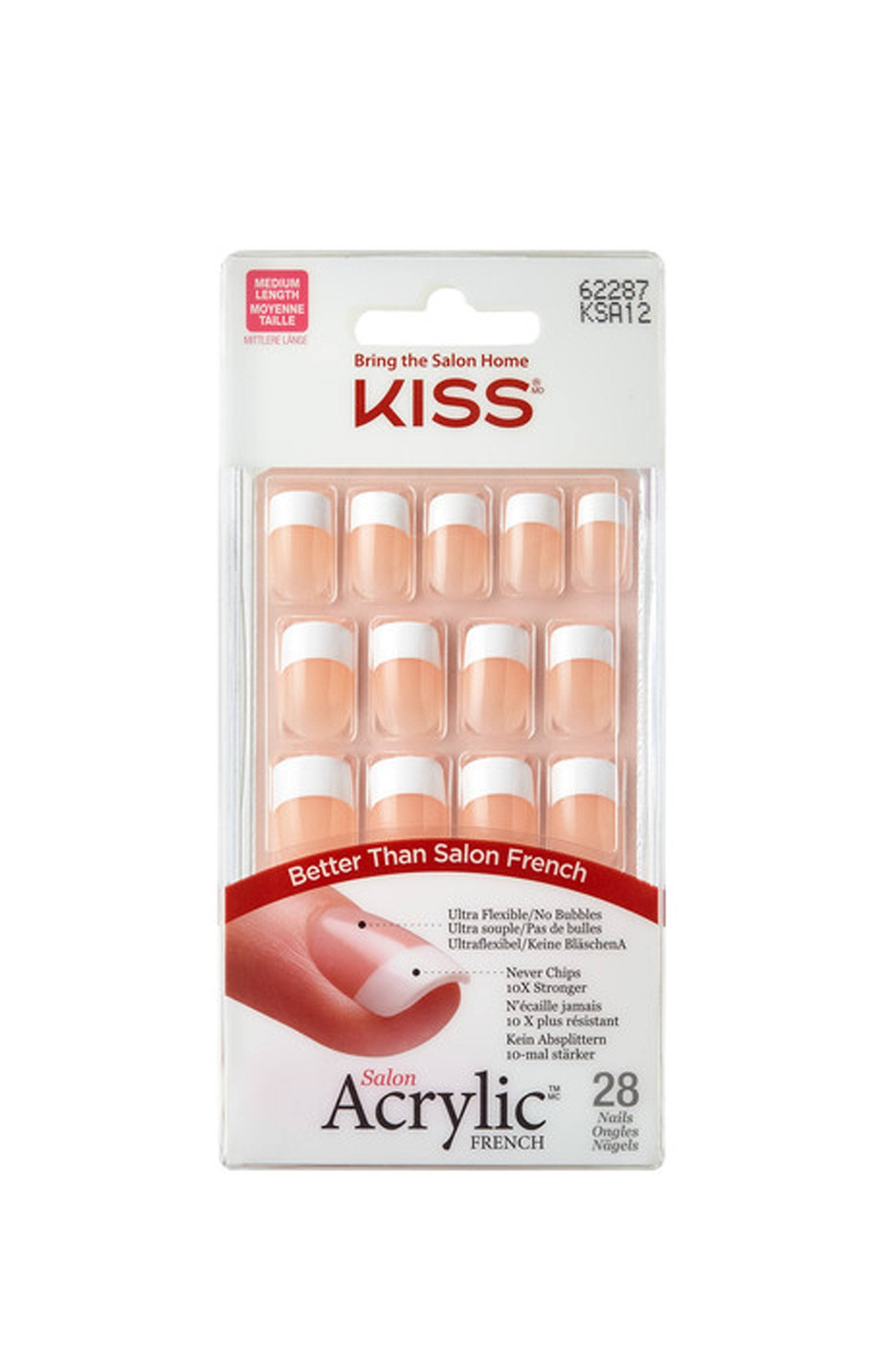 Kiss Salon Acrylic French Nail Kit - Medium