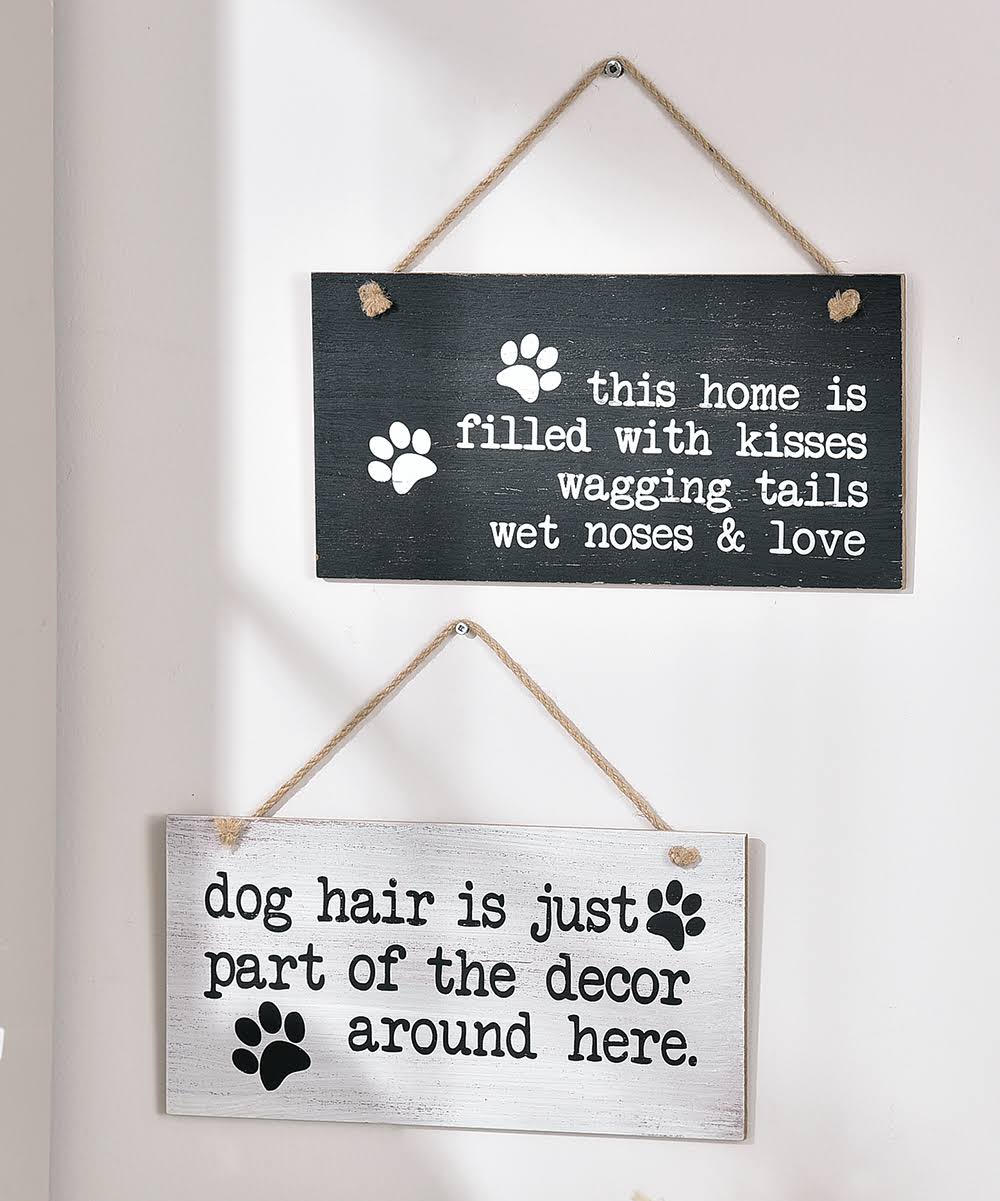 Giftcraft Wall Decor - 'Wagging Tails, Wet Noses & Love' Wood Wall Sign - Set of Two
