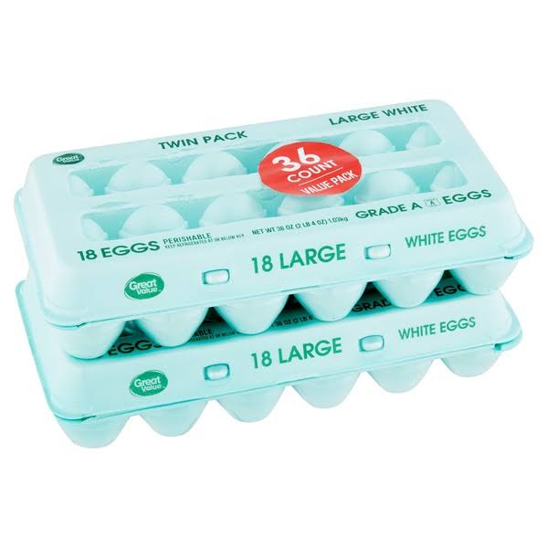 Great Value Grade a Eggs - 36ct, Large