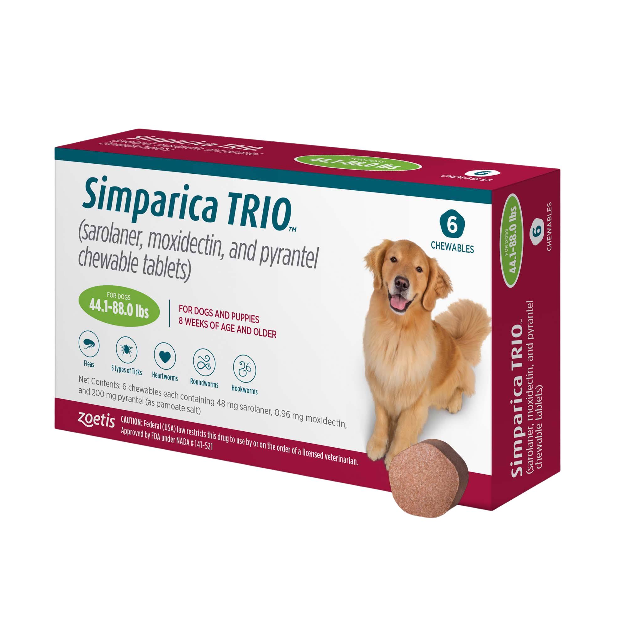 Simparica Trio Chewable Tablets 2.8-5.5 lbs 6 Doses