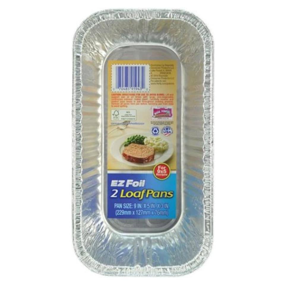 Hefty Ez Foil Meat Loaf Pans - Silver, 9" x 5", 2ct