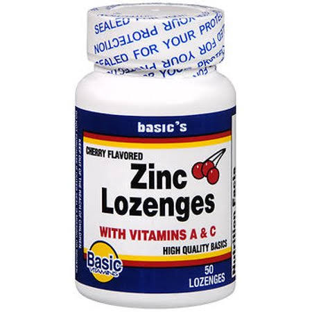 Basic Vitamins BV Zinc With Vitamin C - Cherry, 50ct