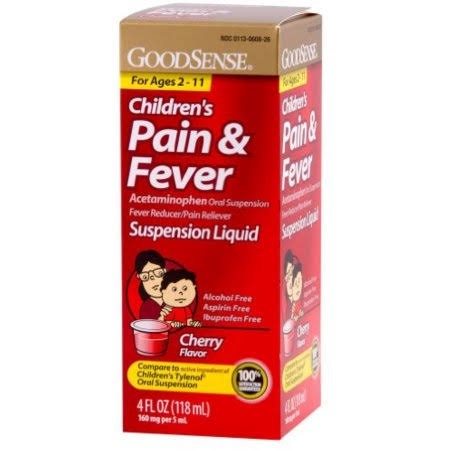 Good Sense Acetaminophen Children's Pain Reliever Oral Suspension Liquid - Cherry, 160mg, 4oz