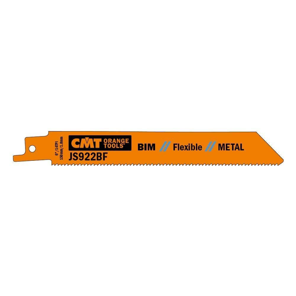 CMT JS922BF-5 14 TPI Bimetal Reciprocating Saw Blades for Metal (5 Pack), 5"
