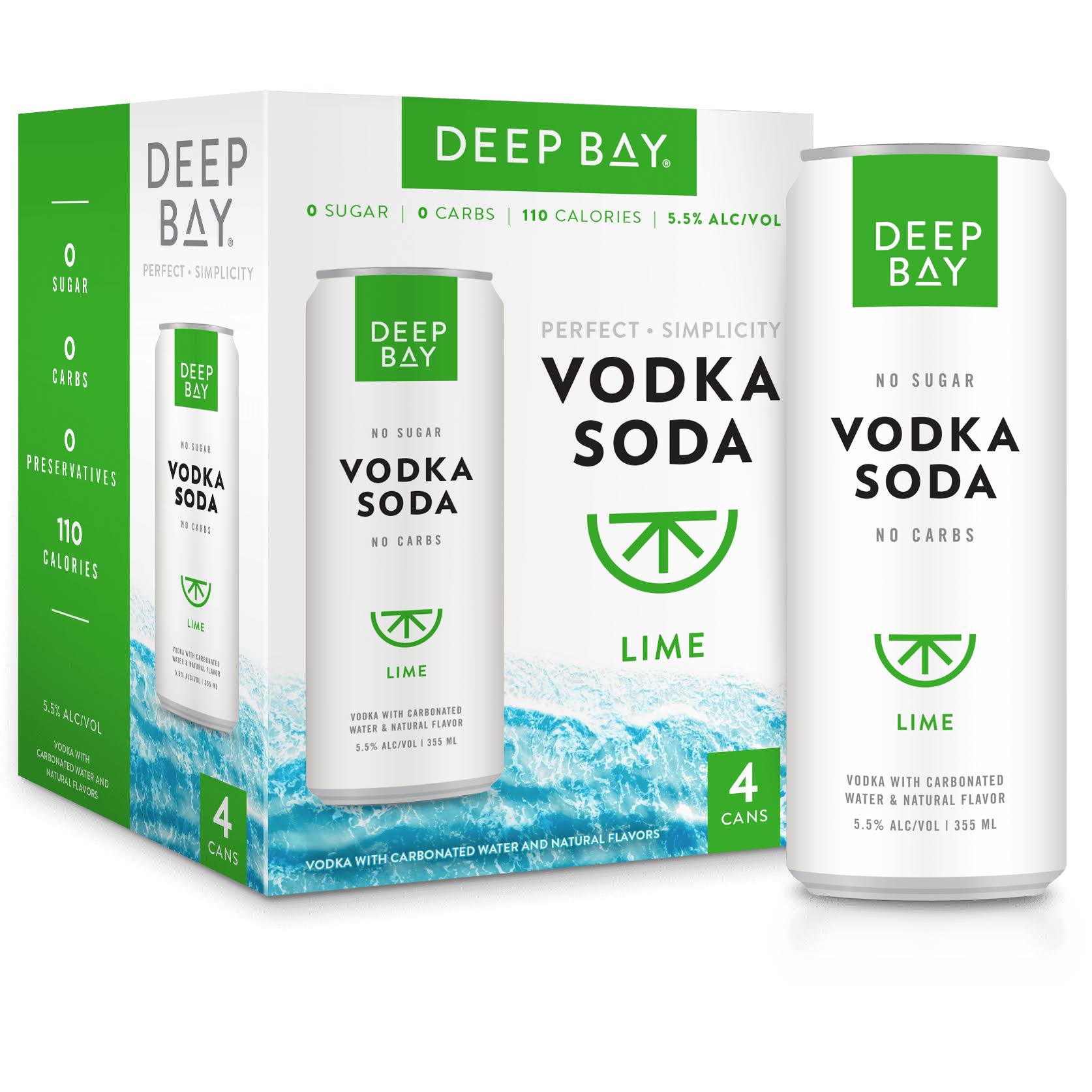 Deep Bay Vodka Soda Lime 4pk Cans
