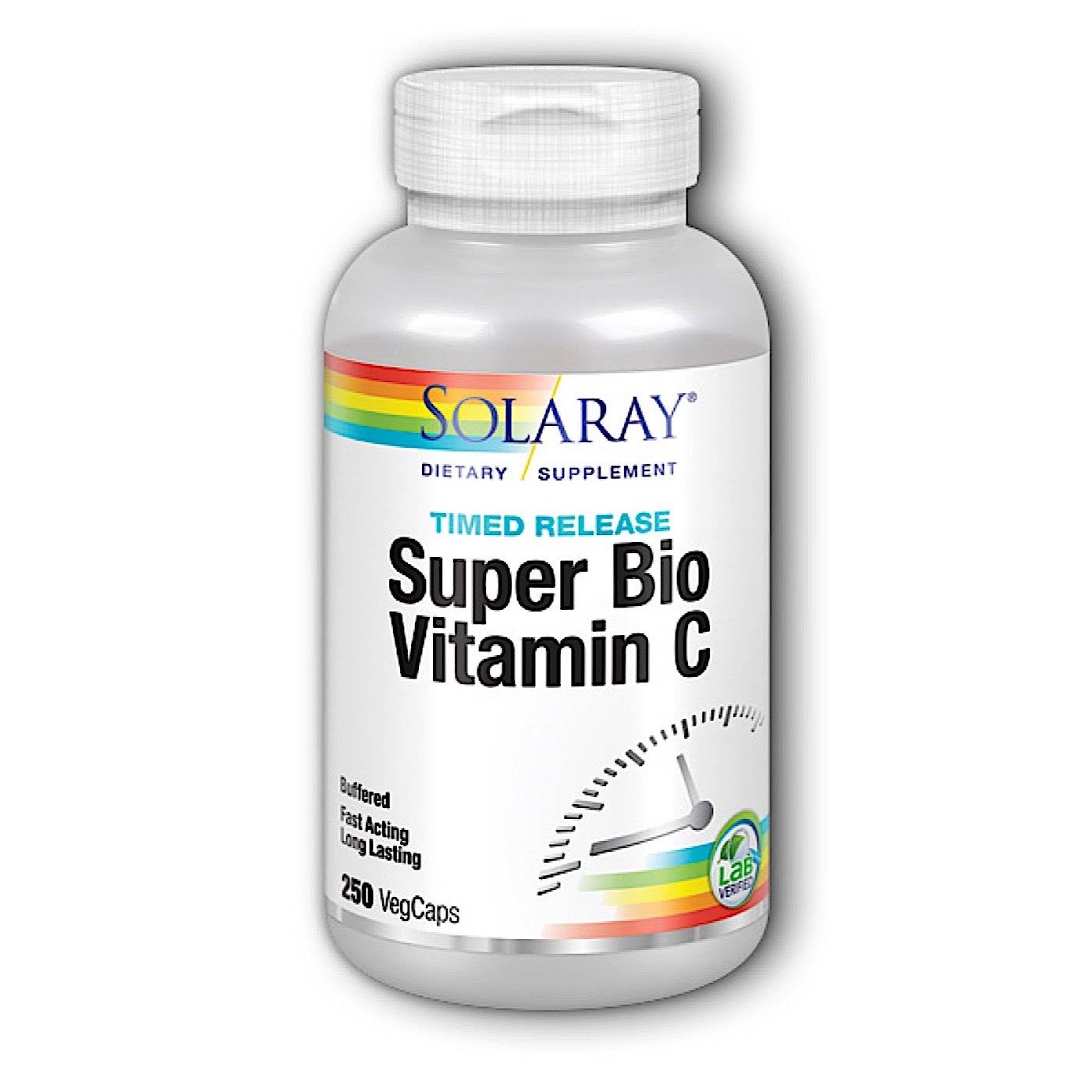 Solaray Super Bio C Buffered - Timed Release - 250 Vegetarian Capsules
