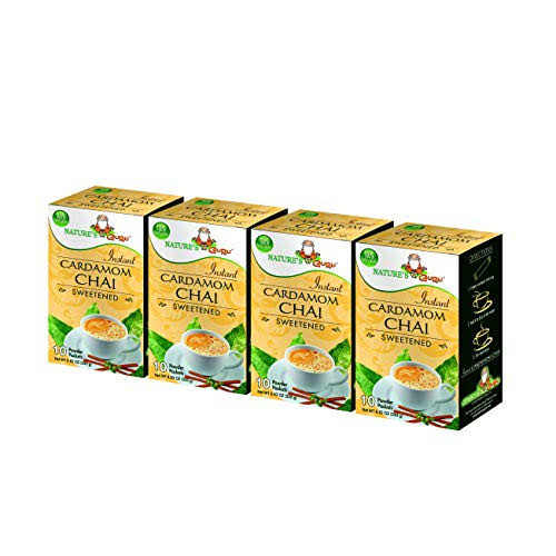 Nature's Guru Instant Cardamom Chai Tea Drink Mix Sweetened 10 Count S