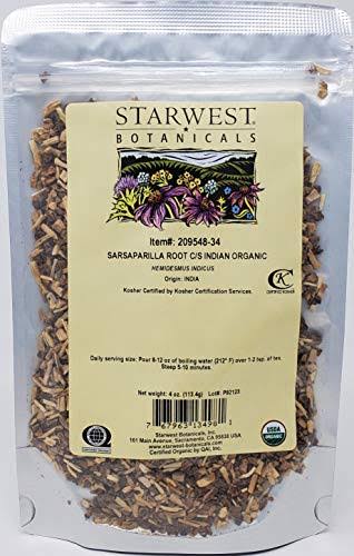 Starwest Botanicals Organic Sarsaparilla Root Cut & Sifted (Indian), 4