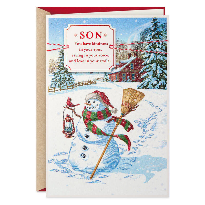 Hallmark Christmas Card, Snowman Christmas Card for Son