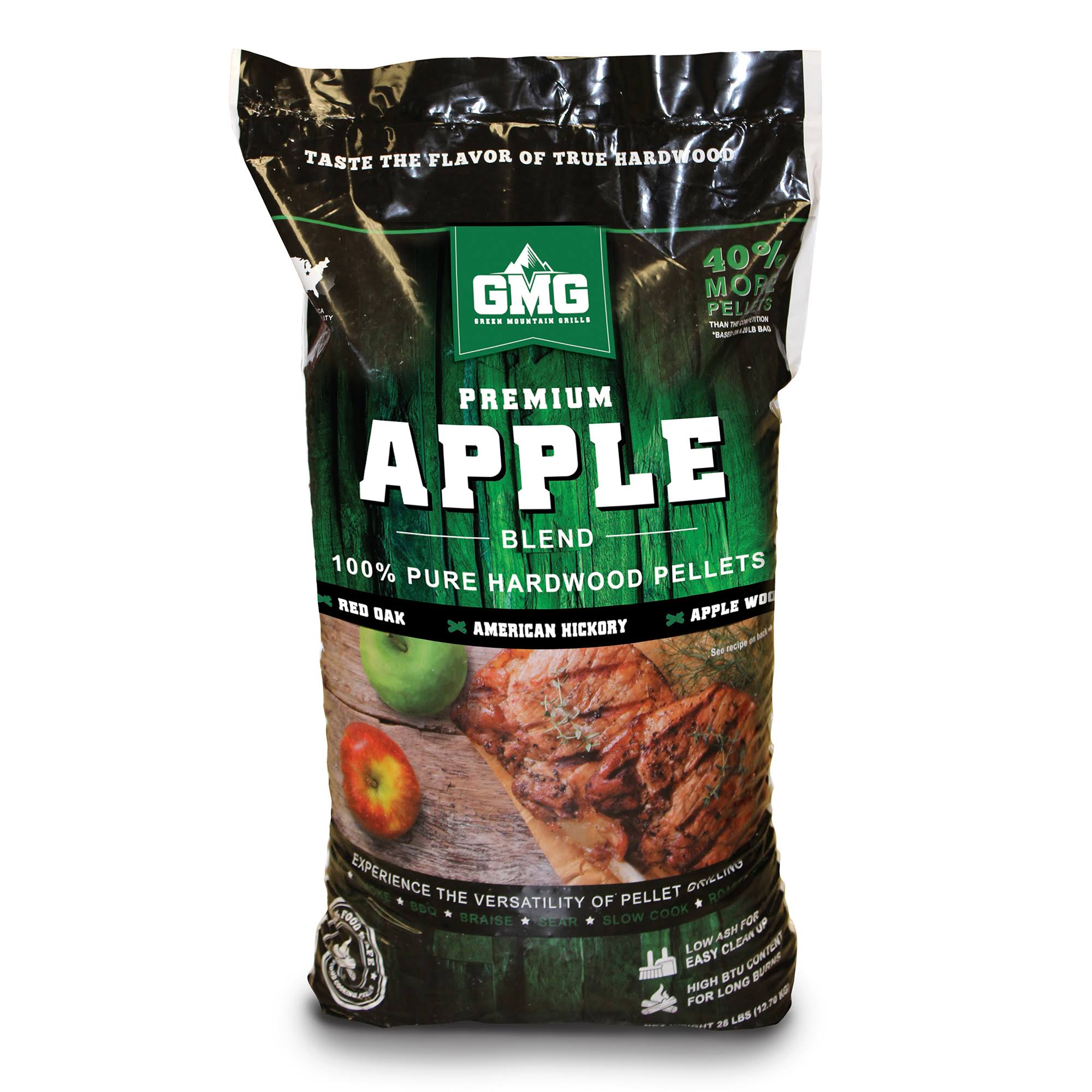 Green Mountain Grills Premium Apple 100% Pure Hardwood Grilling Cooking Pellets