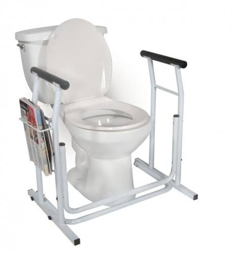 Drive Medical Stand Alone Toilet Safety Rail - White