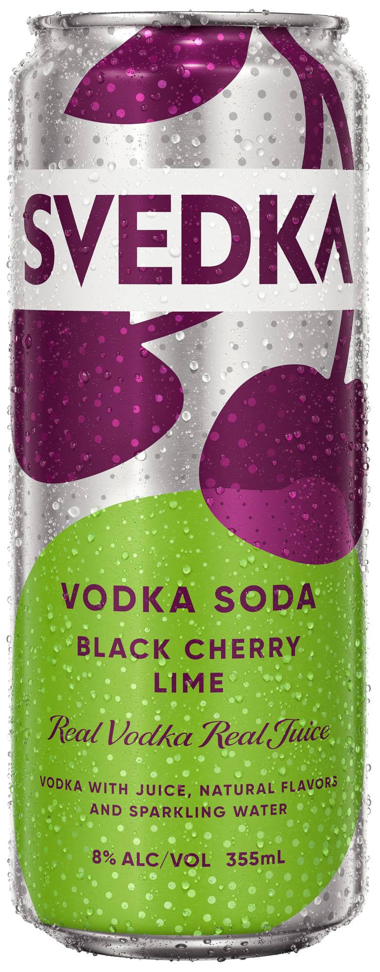 SVEDKA Black Cherry Lime Vodka Soda Ready to Drink Cocktail Can