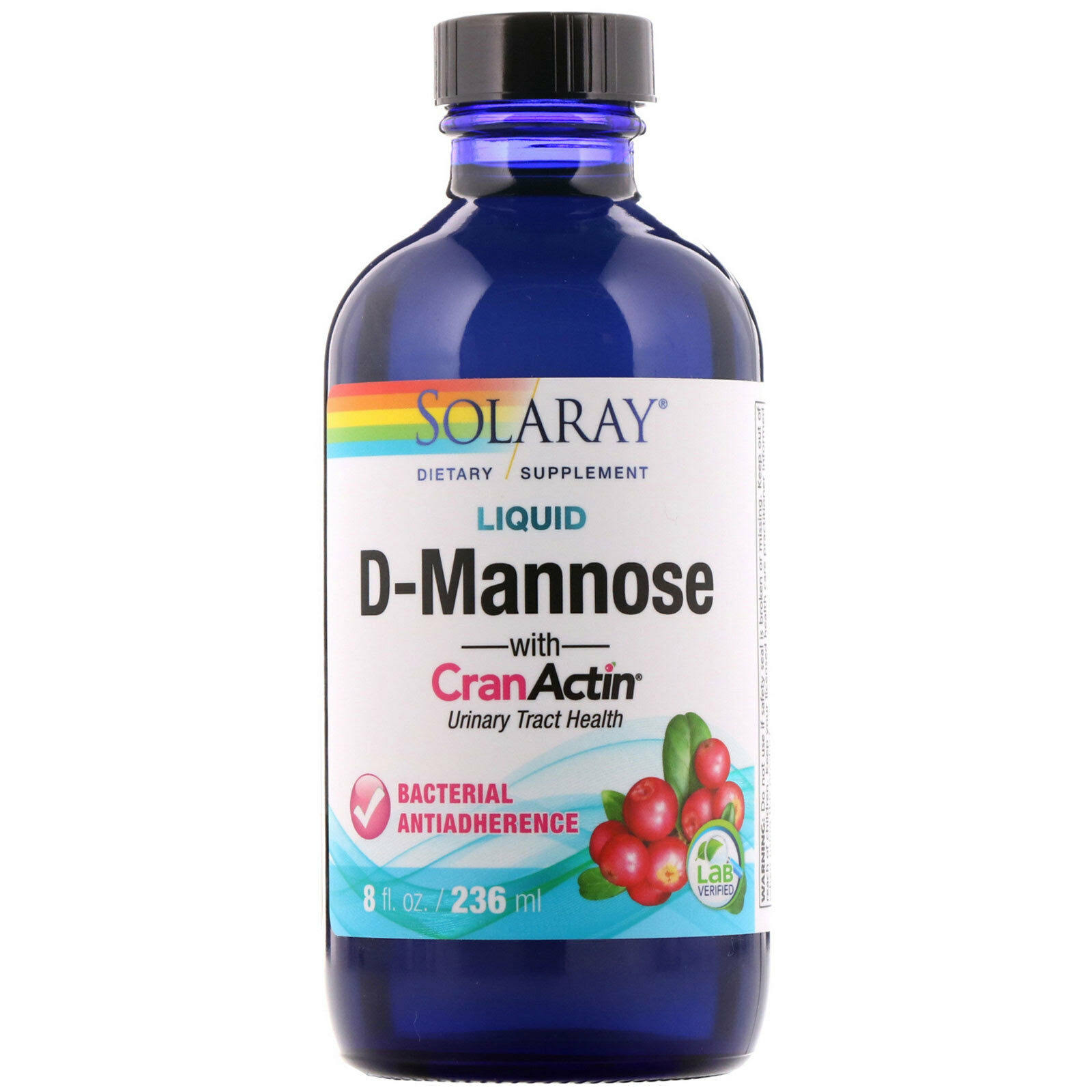 Solaray liquid d-mannose with cranactin 8 fl oz 236 ml