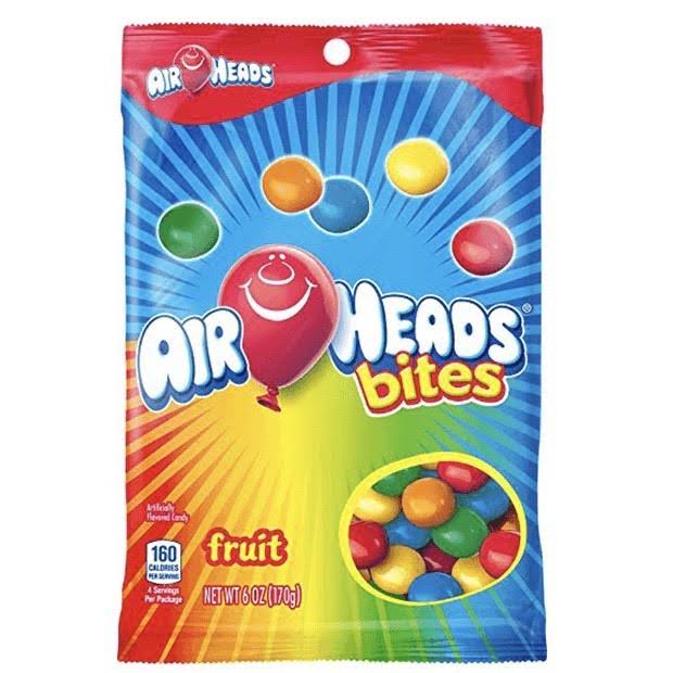AirHeads Bites Candy Peg Bag, Fruit, Party, 6 Ounce