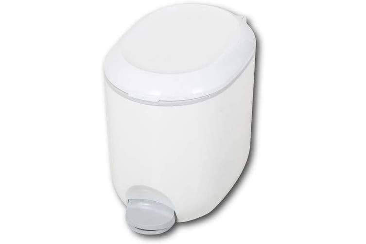 White Grey 3.5 litre Addis Premium Deluxe Bathroom Pedal Bin with inner 29 x 