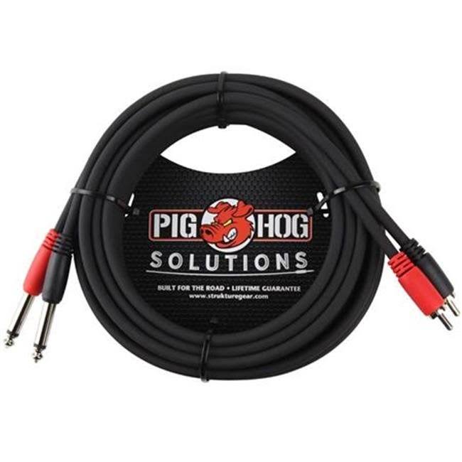 Pig Hog RCA Male To 1/4 Mono Male Dual Cable - 15'