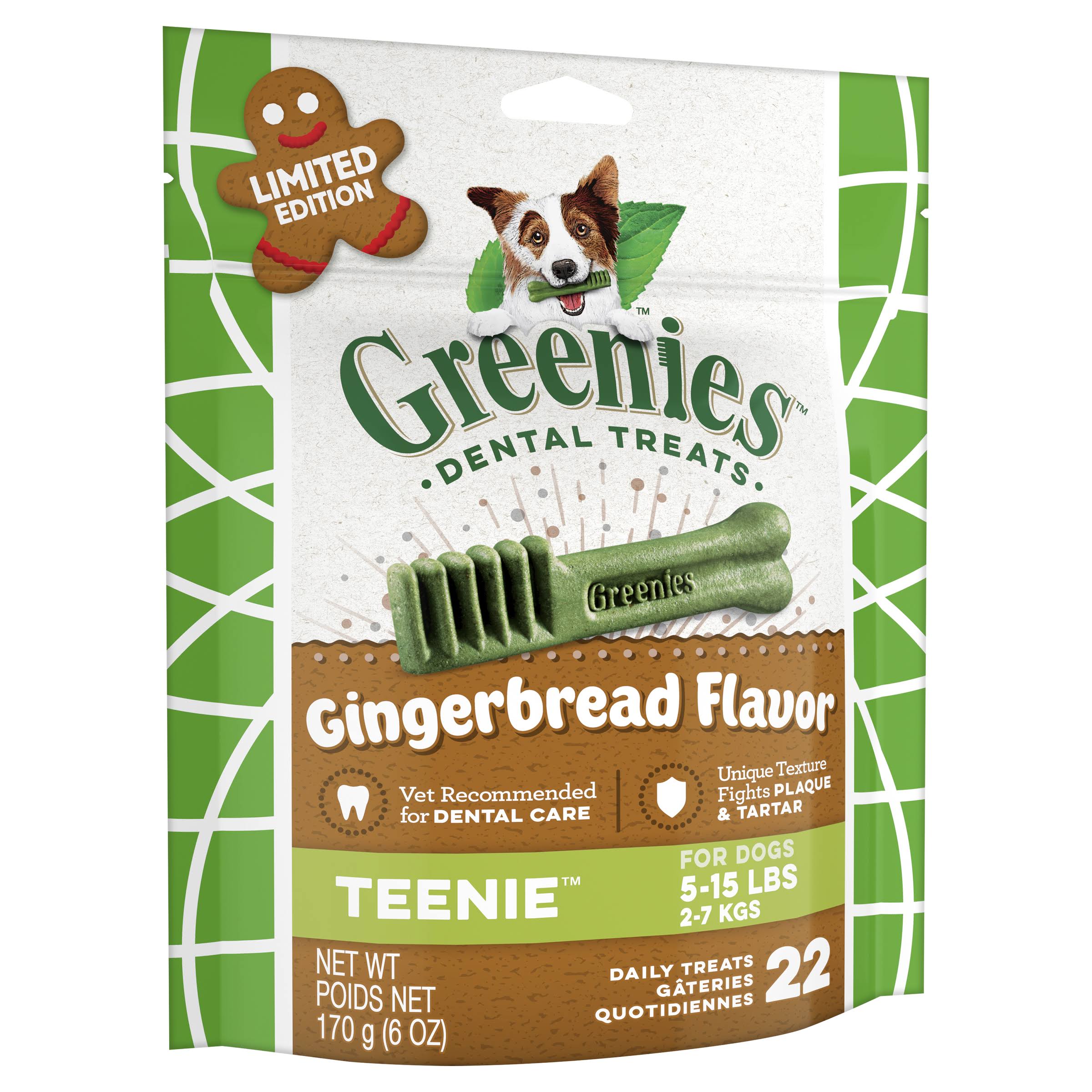 Greenies Gingerbread Teenie Dog Dental Treats - 22 Pack | PetSmart