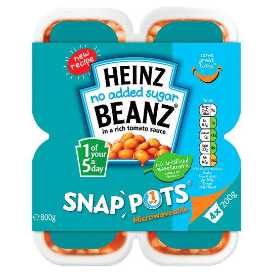 Heinz Beanz No Added Sugar Snap Pots - 200g, 4ct