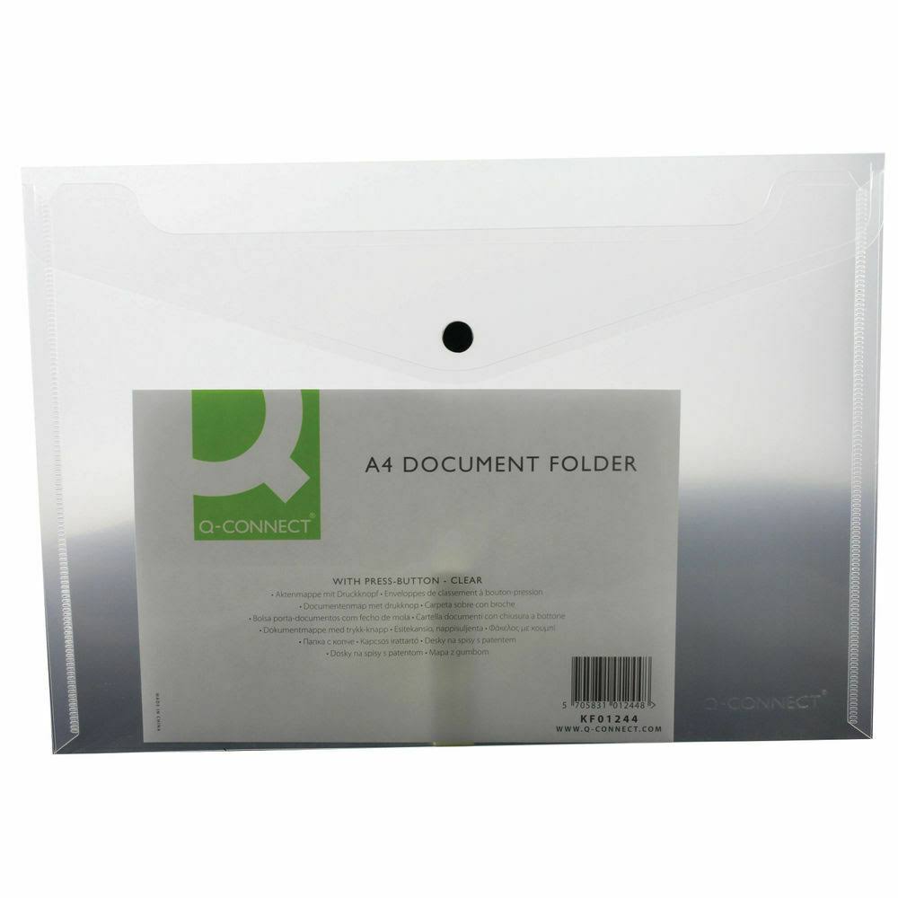 Q-Connect A4 Document Folder - Clear