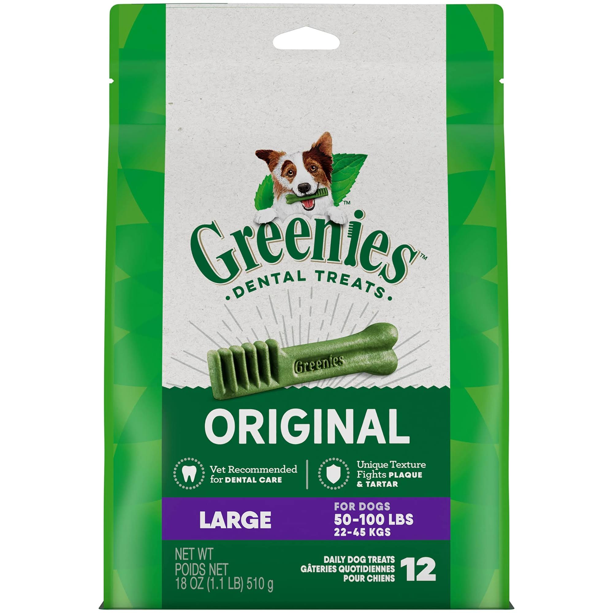 Greenies Dental Dog Treats - Large, Original Flavor, x12