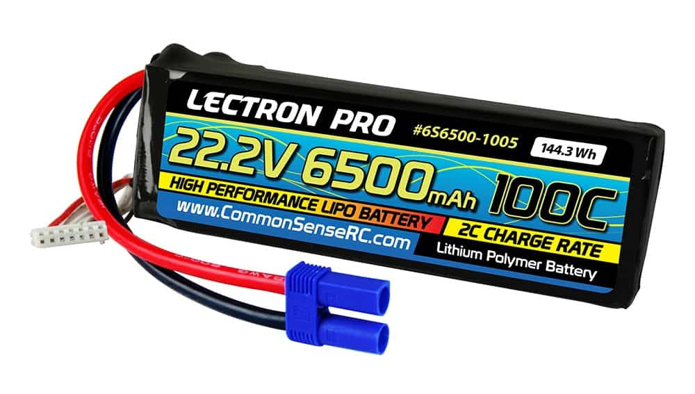Lectron Pro 22.2V 6500mAh 100C Lipo Battery with EC5 Connector