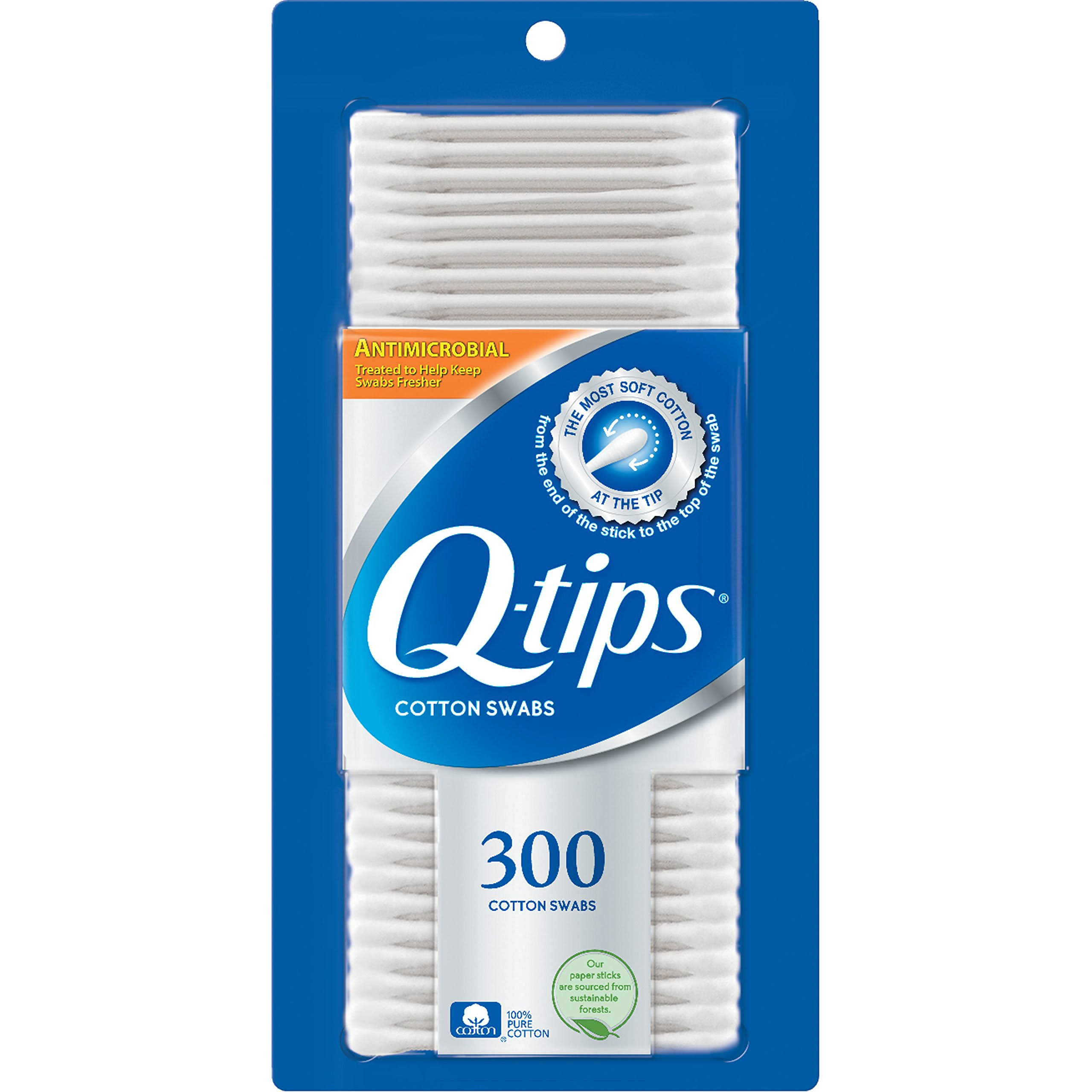 Q Tips Anti Microbial Cotton Swabs - 300 Count