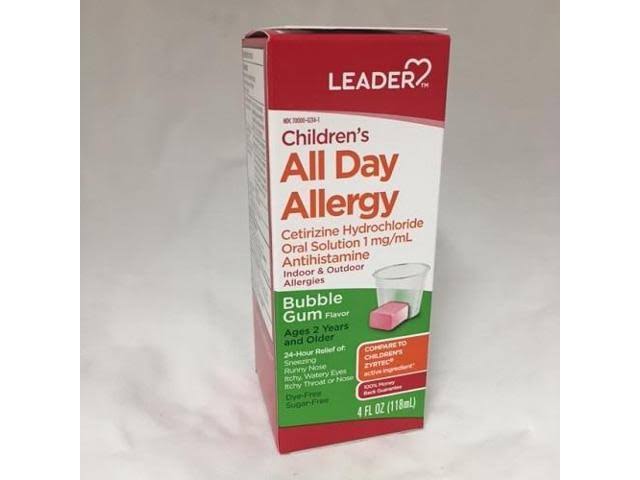 Leader Children's All Day Allergy Bubble Gum 4oz