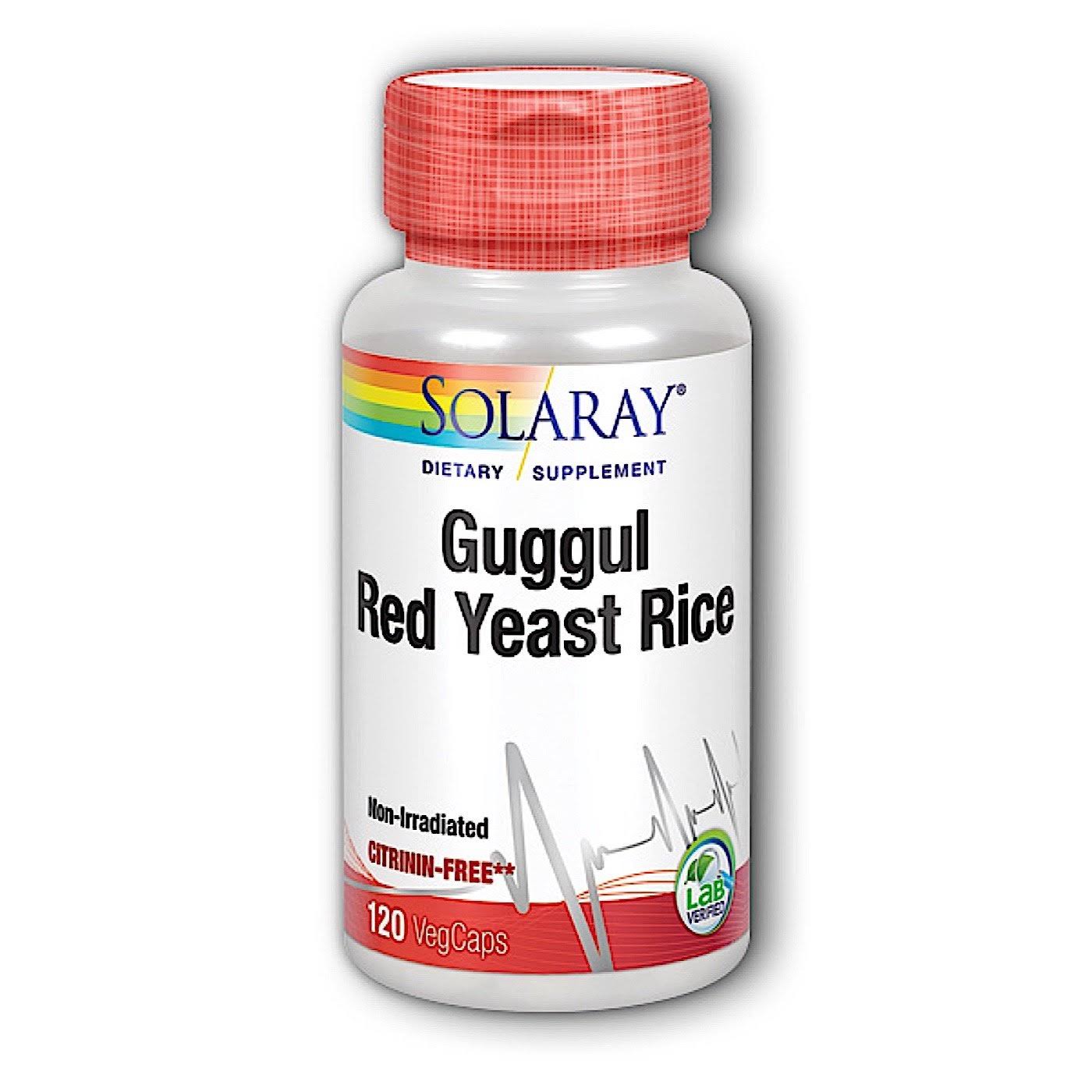 Solaray Guggul and Red Yeast Rice Dietary Supplement - 120 Capsules