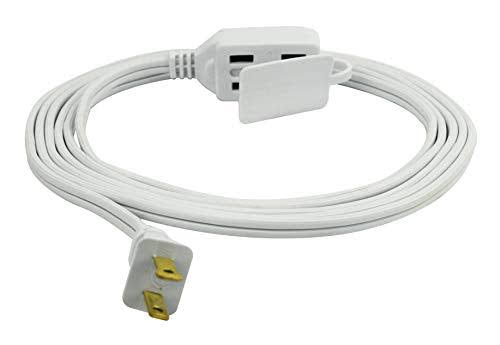 Prime Wire and Cable Cord - White, 6', 3 outlets
