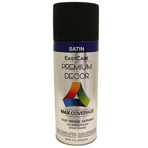 Enamel Spray Paint, Black Satin, 12 oz., True Value, PDS4-AER