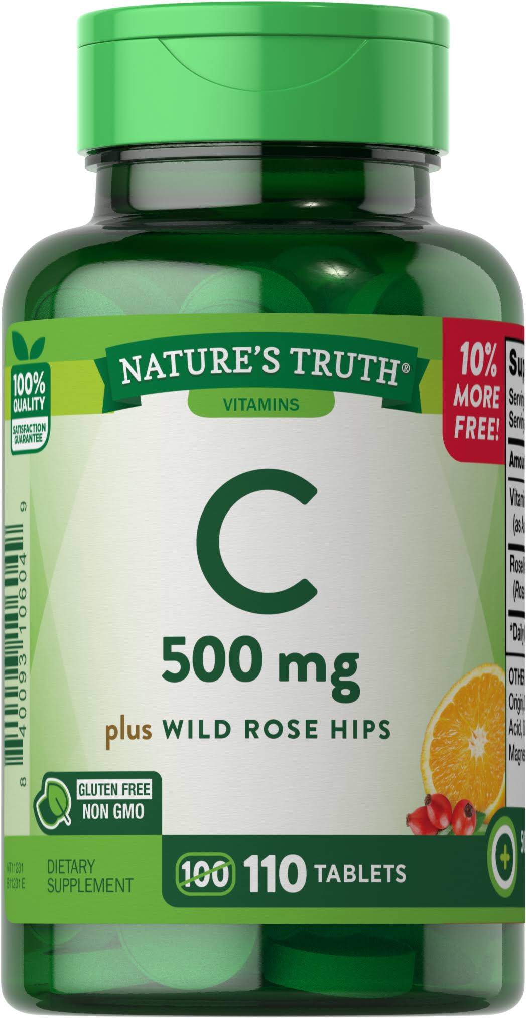 Nature's truth vitamin c, 500 mg, tablets, 110 ea