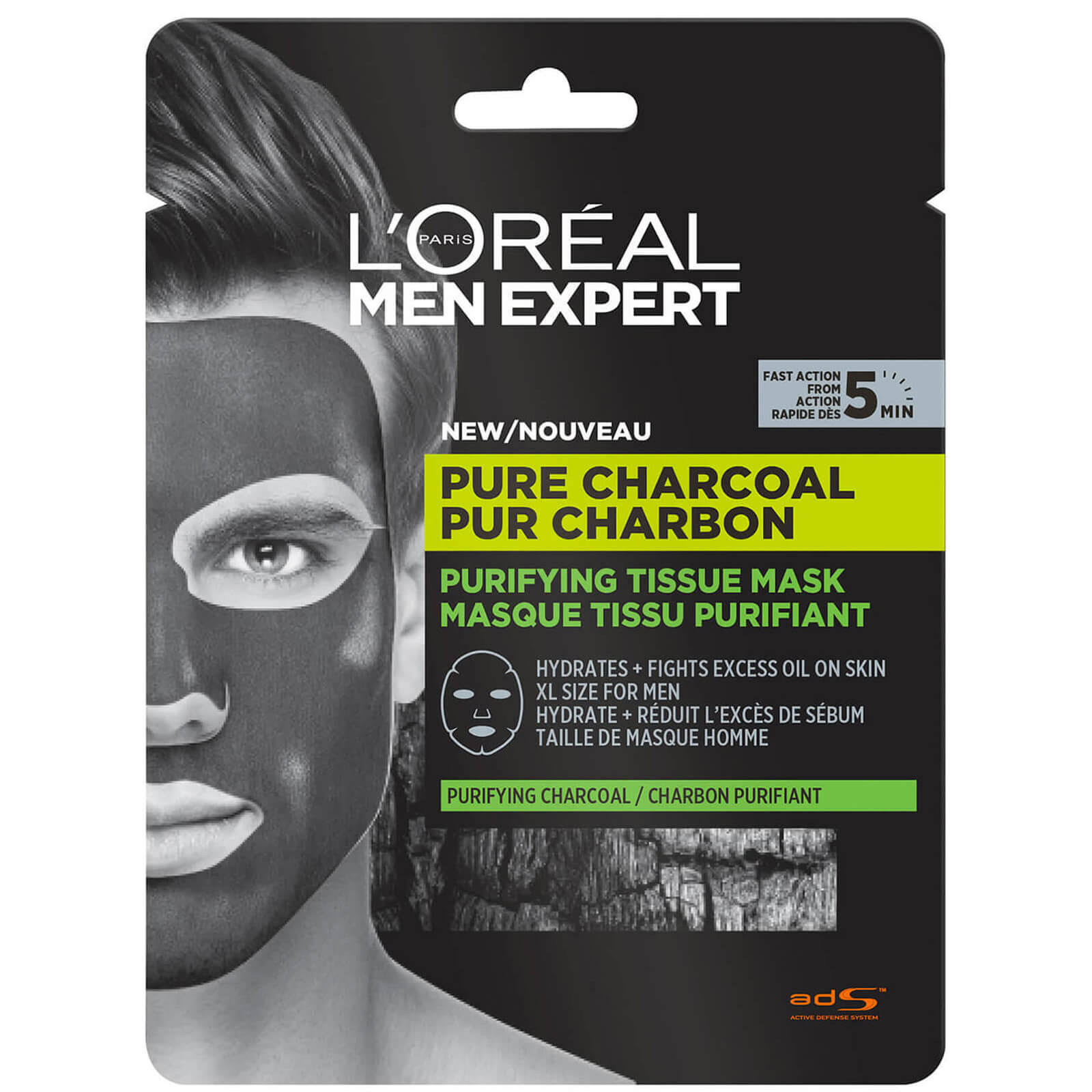 L'Oréal Paris Men Expert Pure Charcoal Purifying Tissue Mask 30g