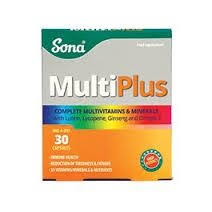Sona MultiPlus Complete Multivitamins & Minerals Capsules - One-A-Day 30 Capsules