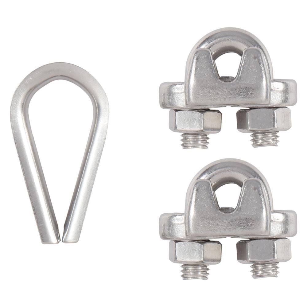 National Hardware N100-345 Cable Clamp Kit, 1/4 inch, Stainless Steel