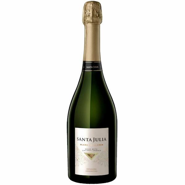 Santa Julia Organic Blanc De Blancs Champagne, South America (Vintage Varies) - 750 ml bottle
