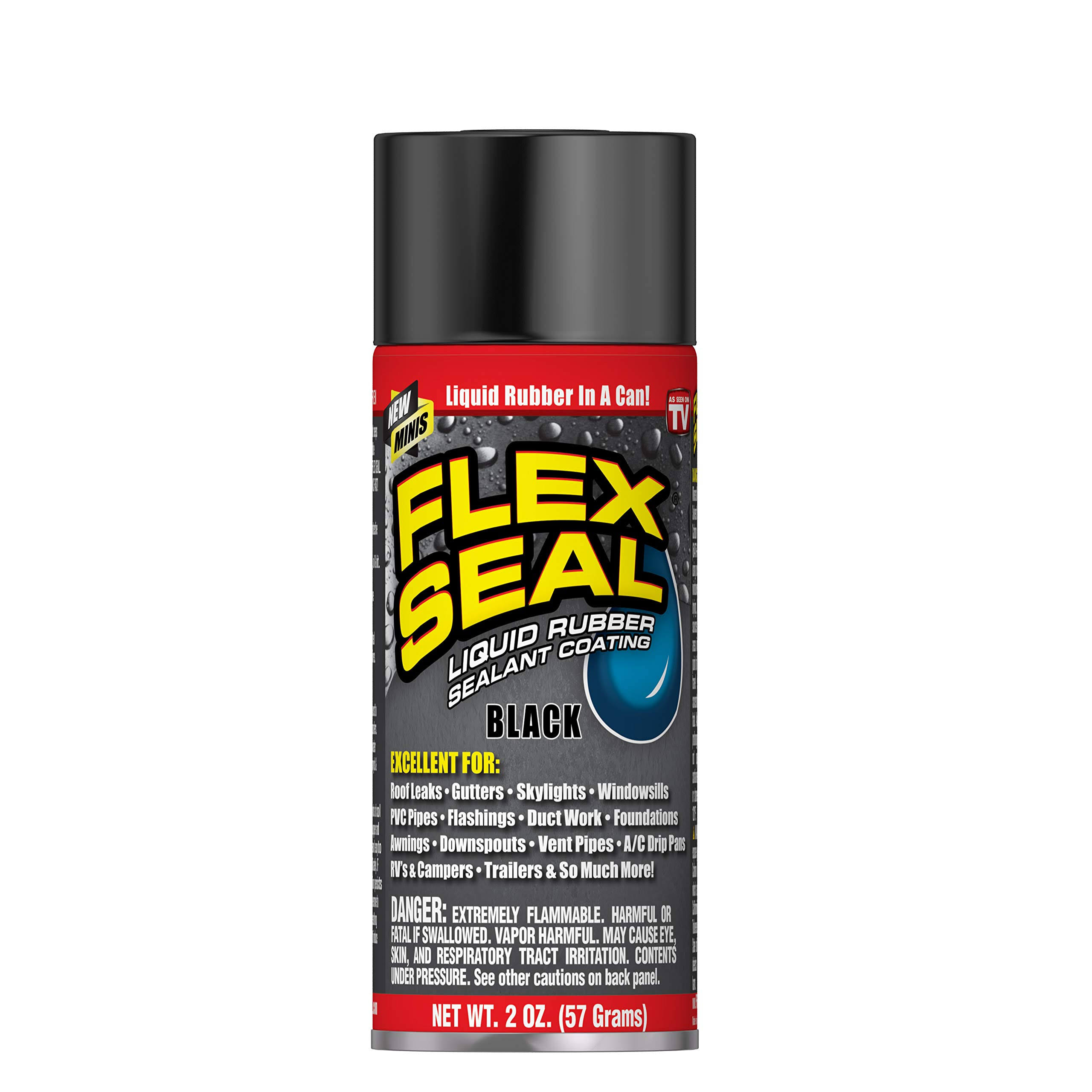 FLEX SEAL 2 Oz. Mini Spray Rubber Sealant, Black FSBLKMINI