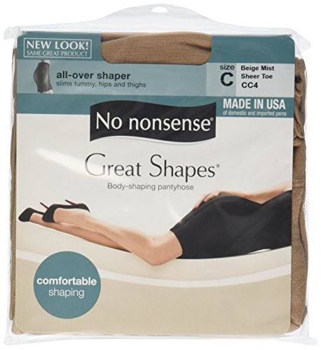 No Nonsense Great Shapes Body-Shaping Pantyhose - Beige Mist, Size C