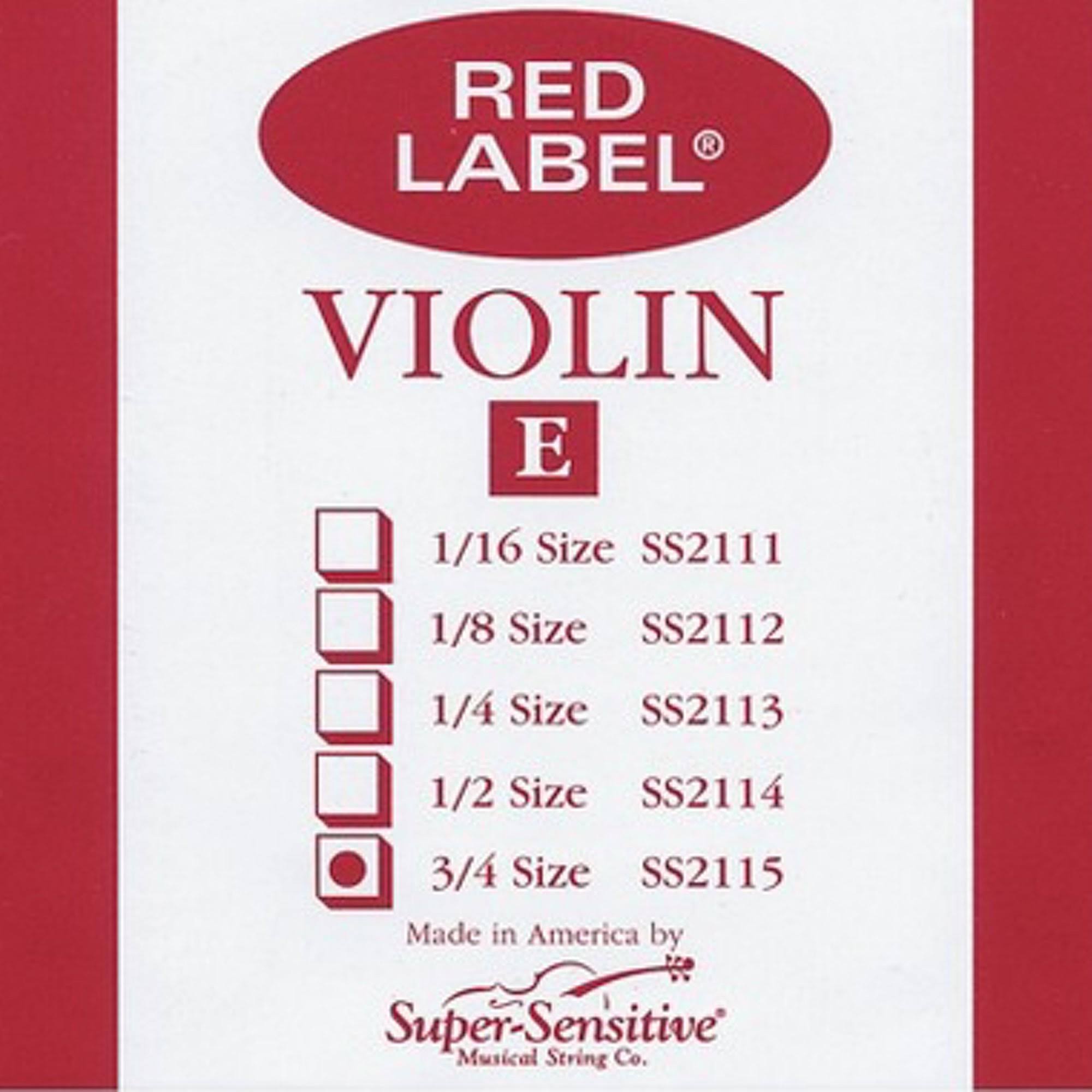 Super Sensitive 2115 Coated Steel Violin Strings - Custom, E String