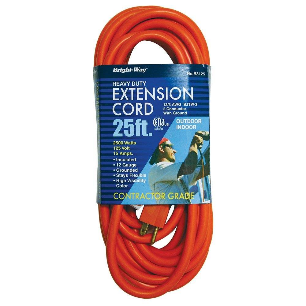 US Wire SJTW Heavy Duty Extension Cord - Orange, 25'