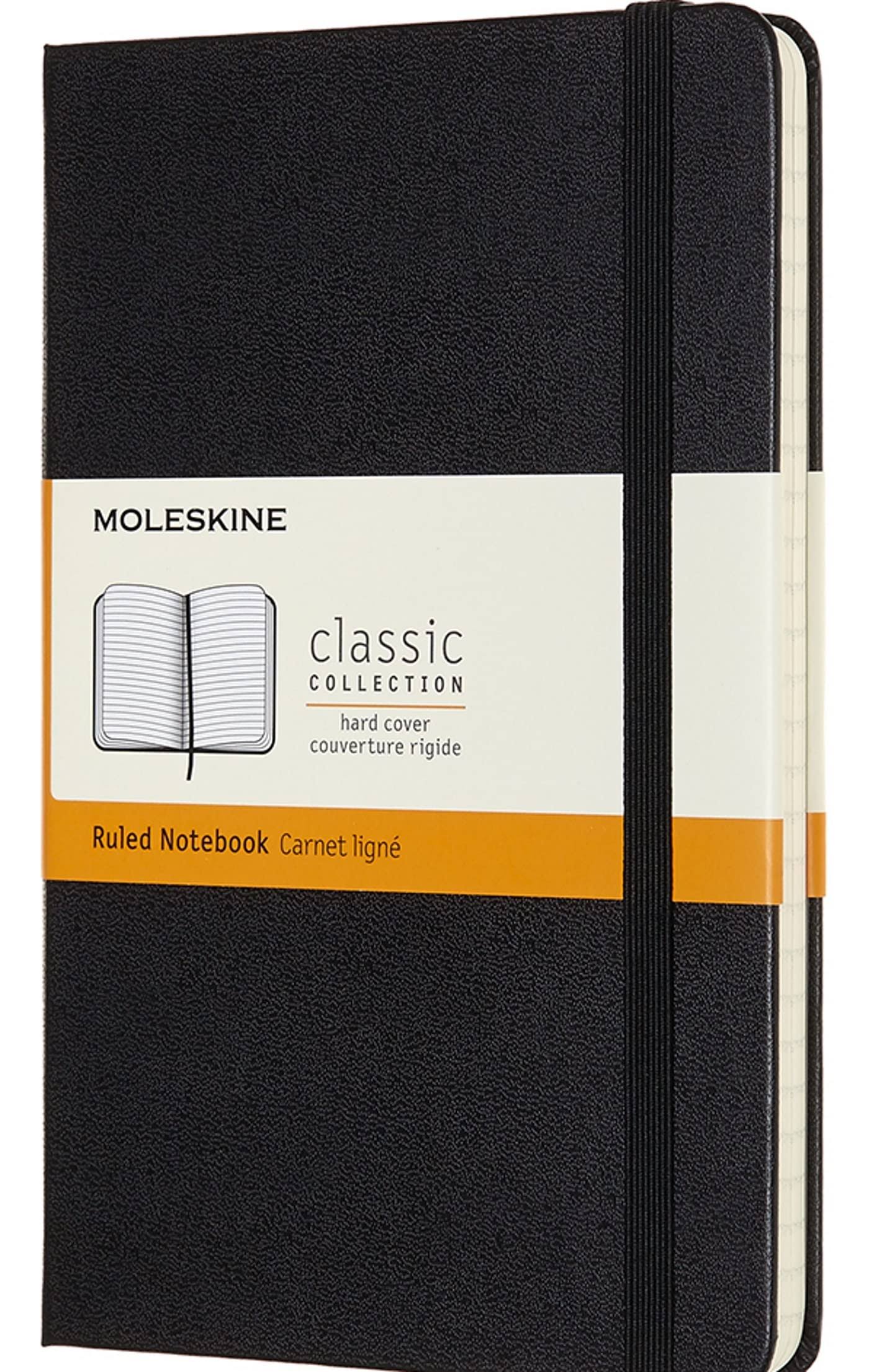 Moleskine Classic Hard Cover Notebook - Black, Medium, Ruled